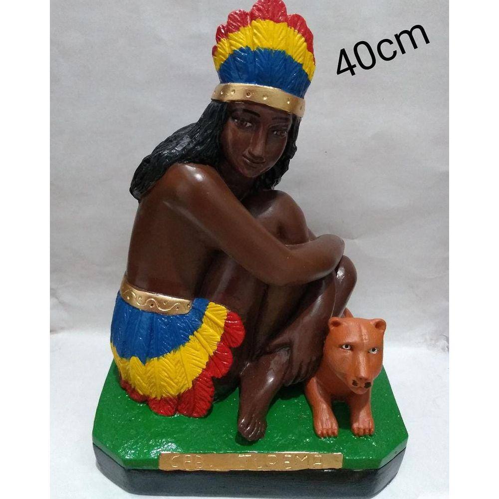 Imagem Cabocla Jurema Escultura Gesso Estatua 40 Cm
