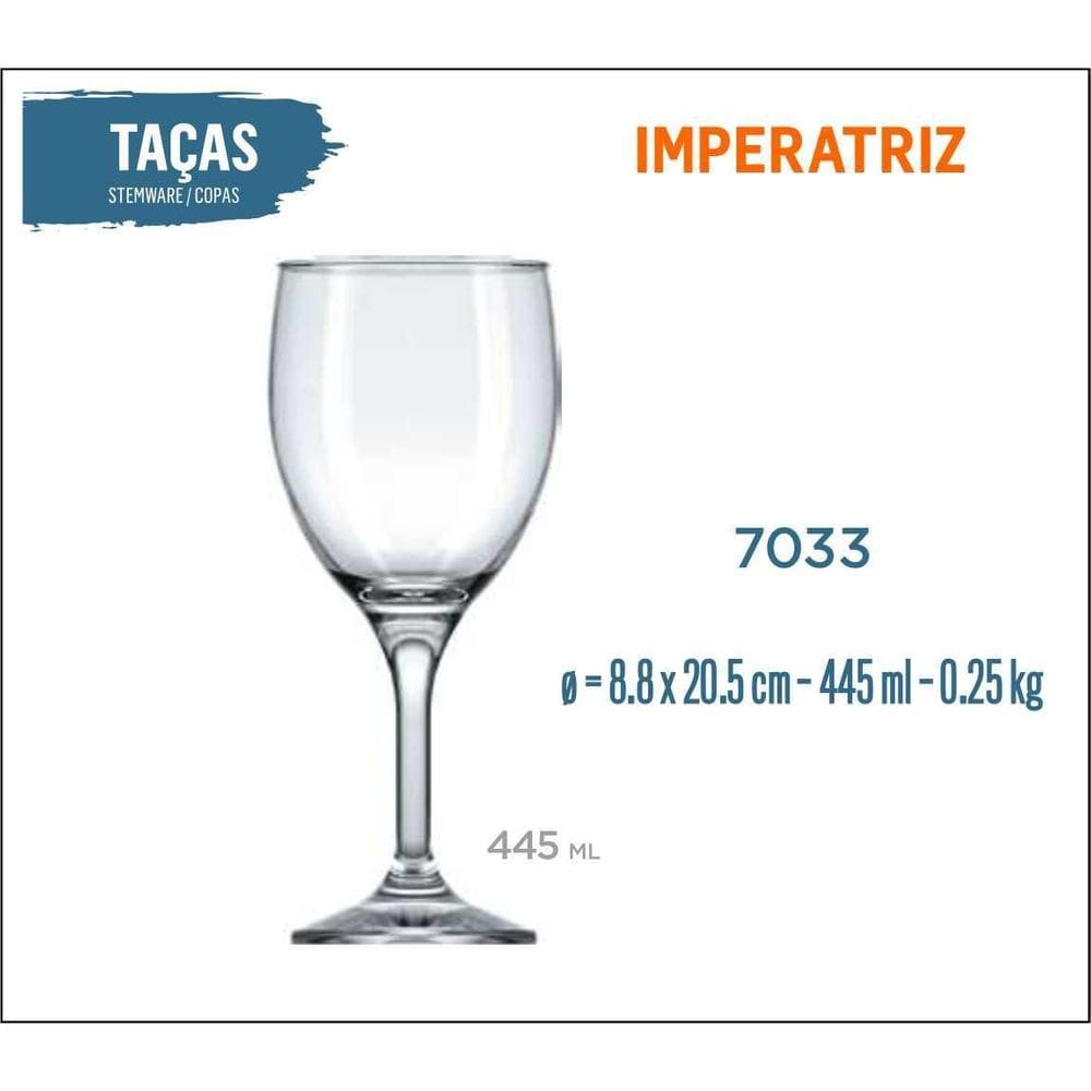 24 Taças Imperatriz 445Ml - Vinho Tinto Rosé Branco Água