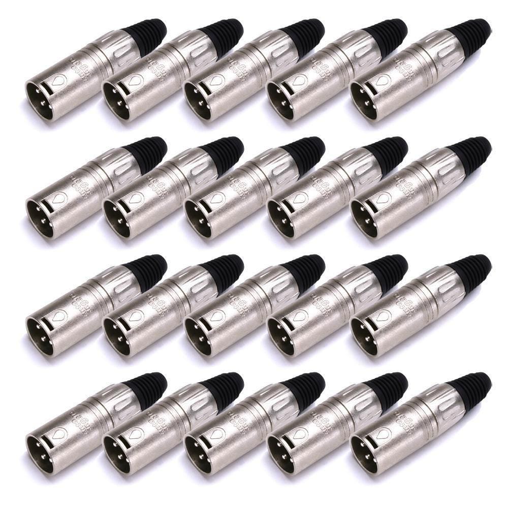 20 Plugs XLR M Cabo Macho Santo Angelo