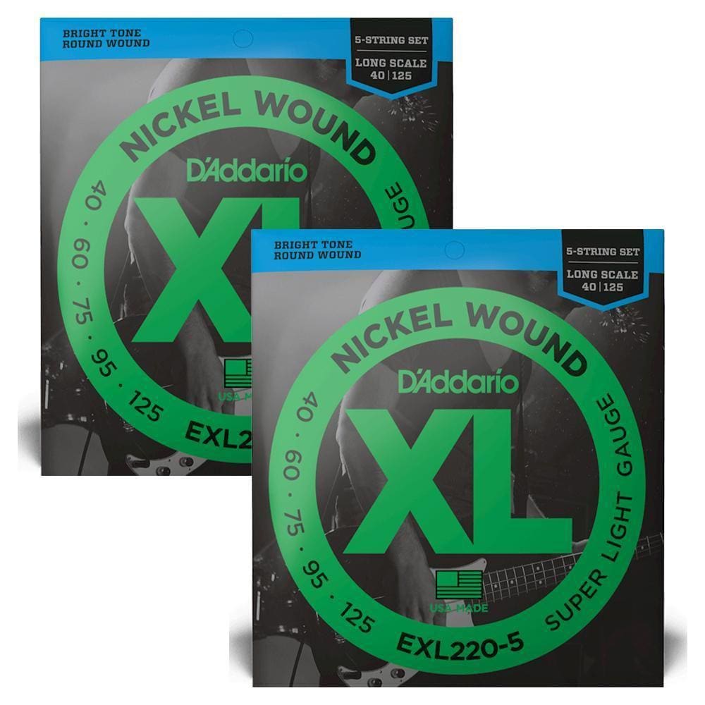 2 Encordoamentos Baixo 5 Cordas Daddario .040 EXL220-5