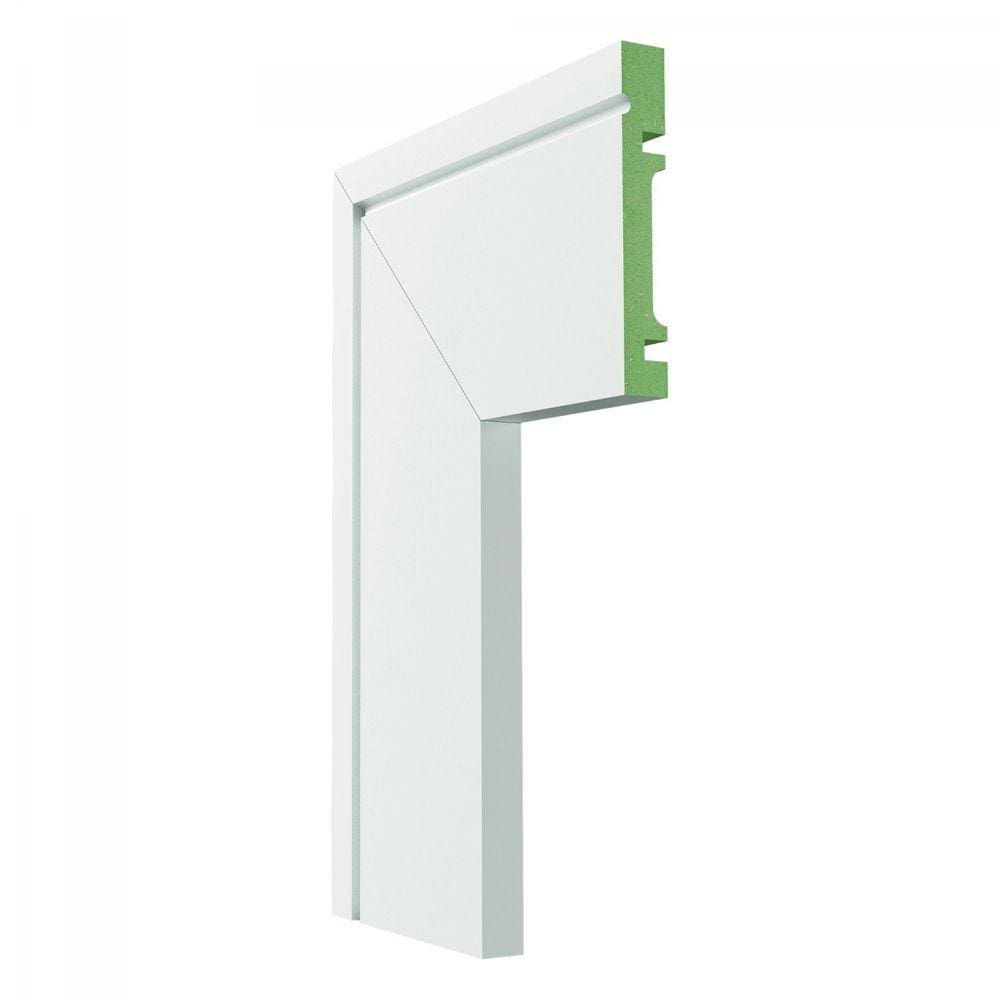 Guarnição de MDF 10cm x 15mm x 2,40m com Friso Moldufama 1003 Branco