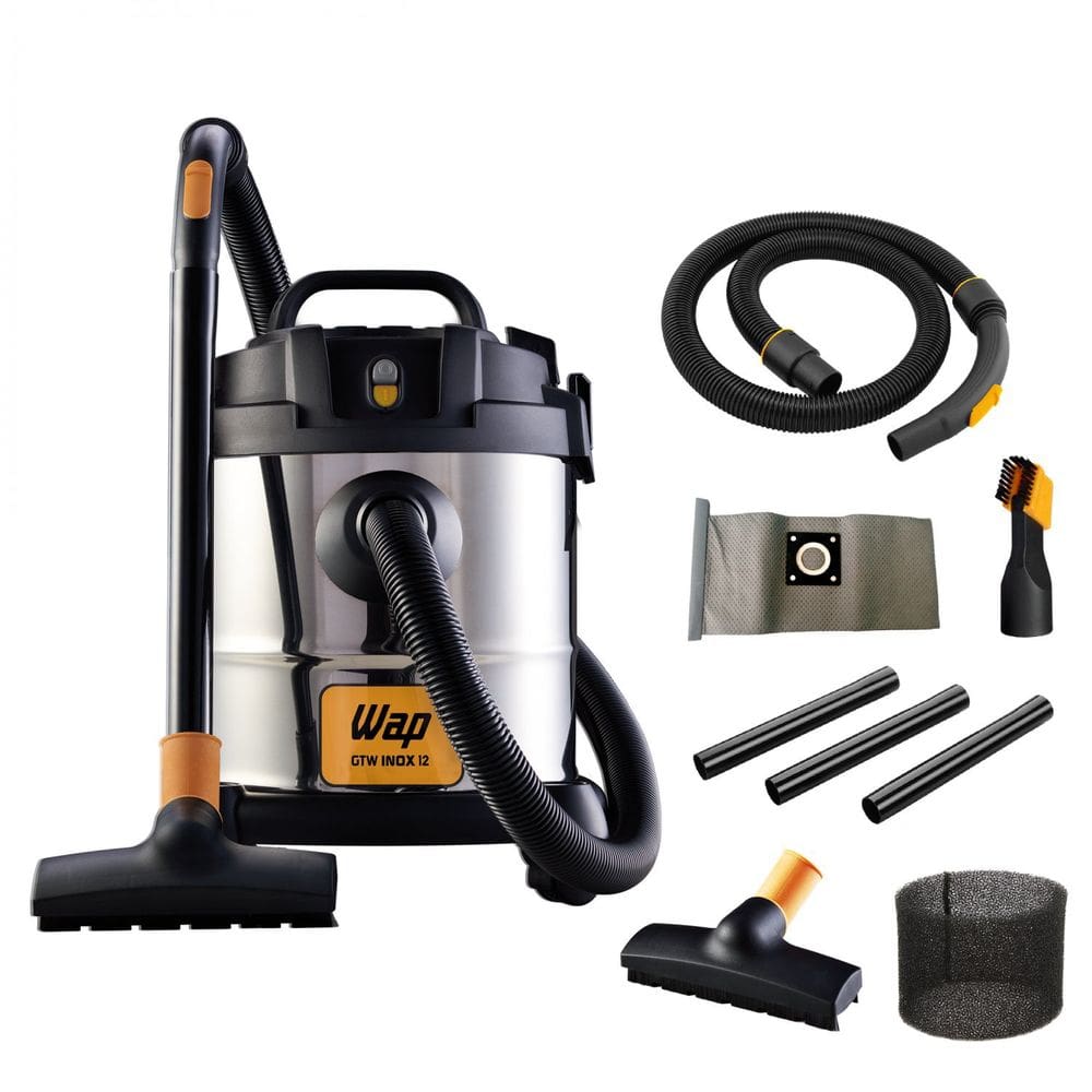 Aspirador de Pó e Água WAP GTW 12 1400w 160mbar 12L Compacto e Robusto com Soprador Inox 127V 127V