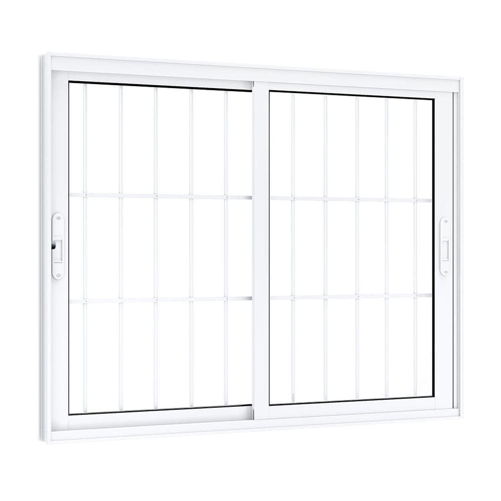 Janela de Correr Alumínio Lateral 2 Folhas com Grade Eccellente 120x150cm Lucasa Branco