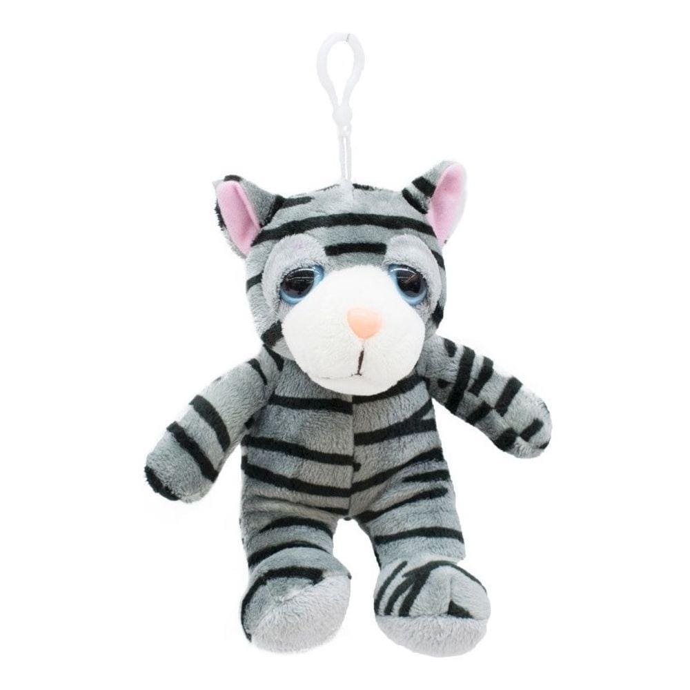 Chaveiro Gato Cinza Com Peso 22cm - Pelúcia
