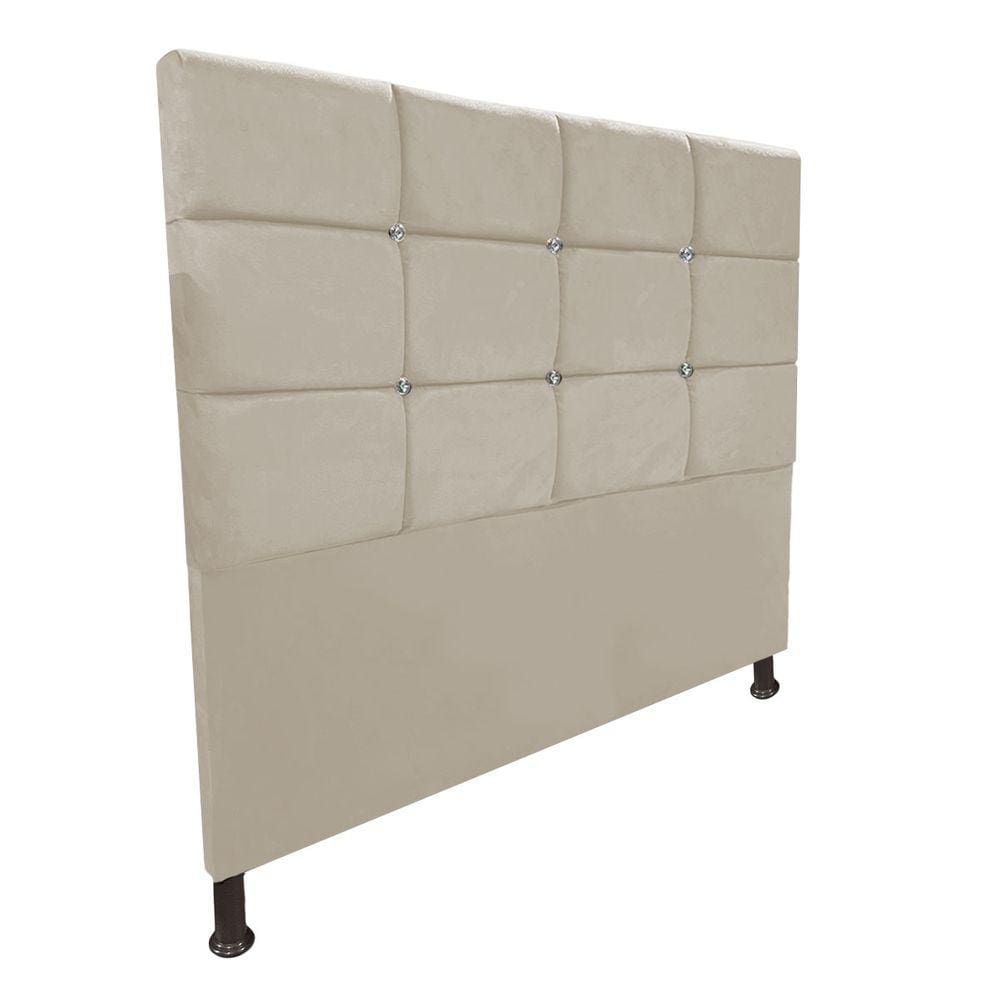 Cabeceira de Cama Box Queen Estofada Lari Bege