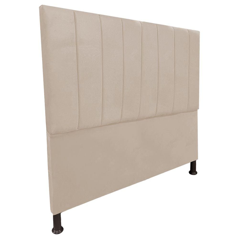Cabeceira de Cama Box Queen Estofada Laura Bege