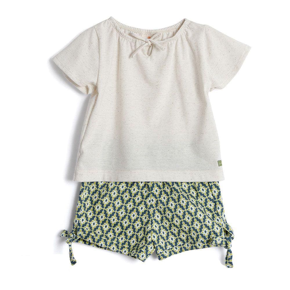 Conjunto - Short e camiseta - Bebê Algodão Gentileza Green