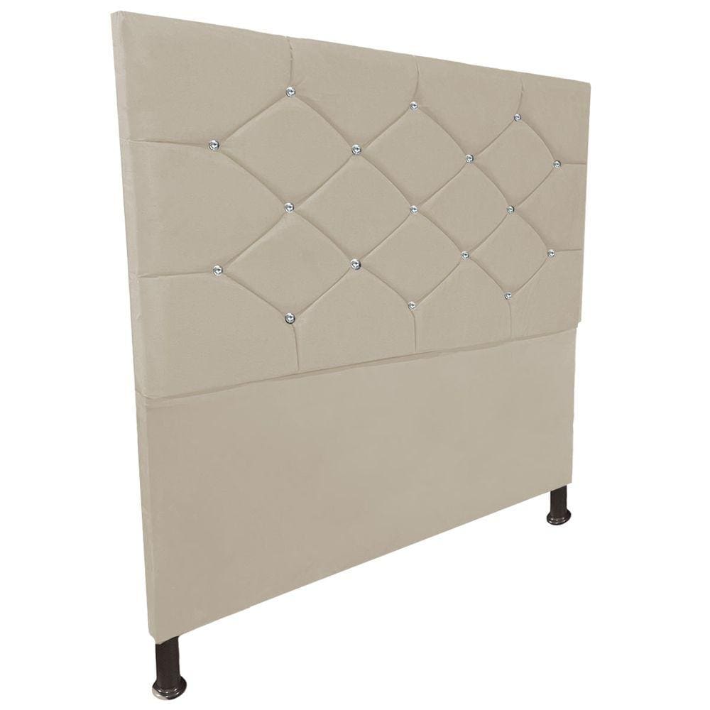 Cabeceira de Cama Box Casal Estofada Kasi New Bege