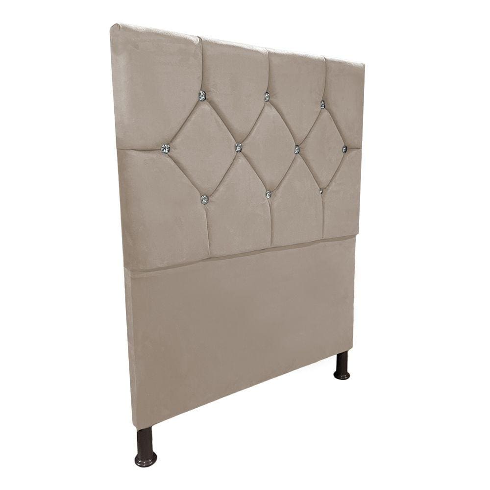 Cabeceira de Cama Box Solteiro Estofada Maju Bege