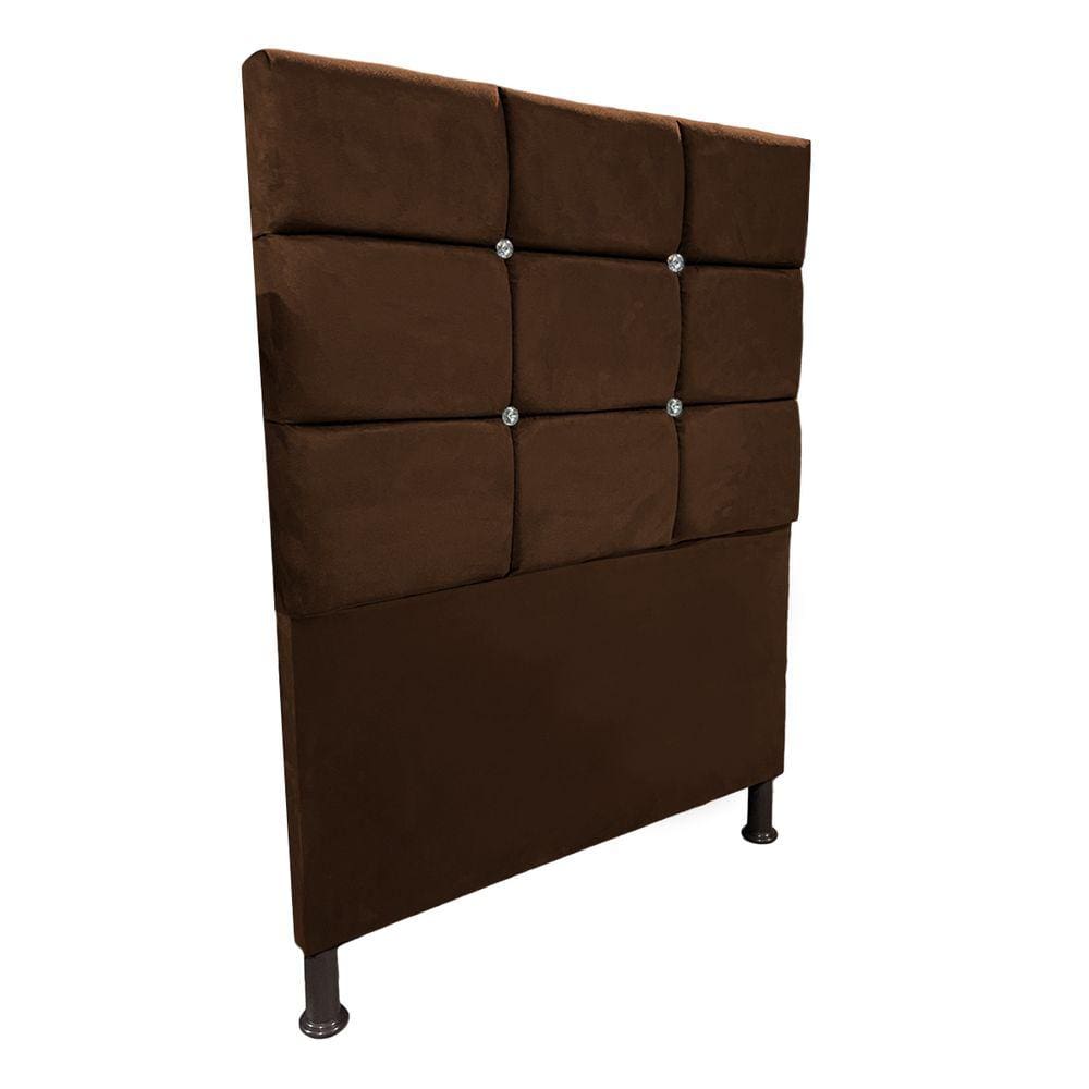 Cabeceira de Cama Box Solteiro Estofada Lari Marrom