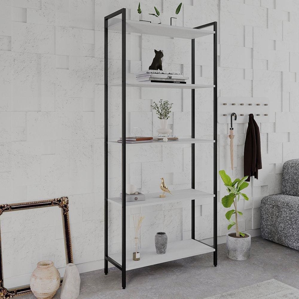 Estante para Livros Industrial Aço Multiuso 5 Prateleiras 187x80cm Active Yescasa Branco Chess