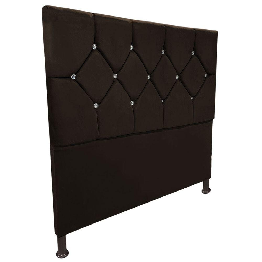 Cabeceira de Cama Box Casal Estofada Maju Marrom