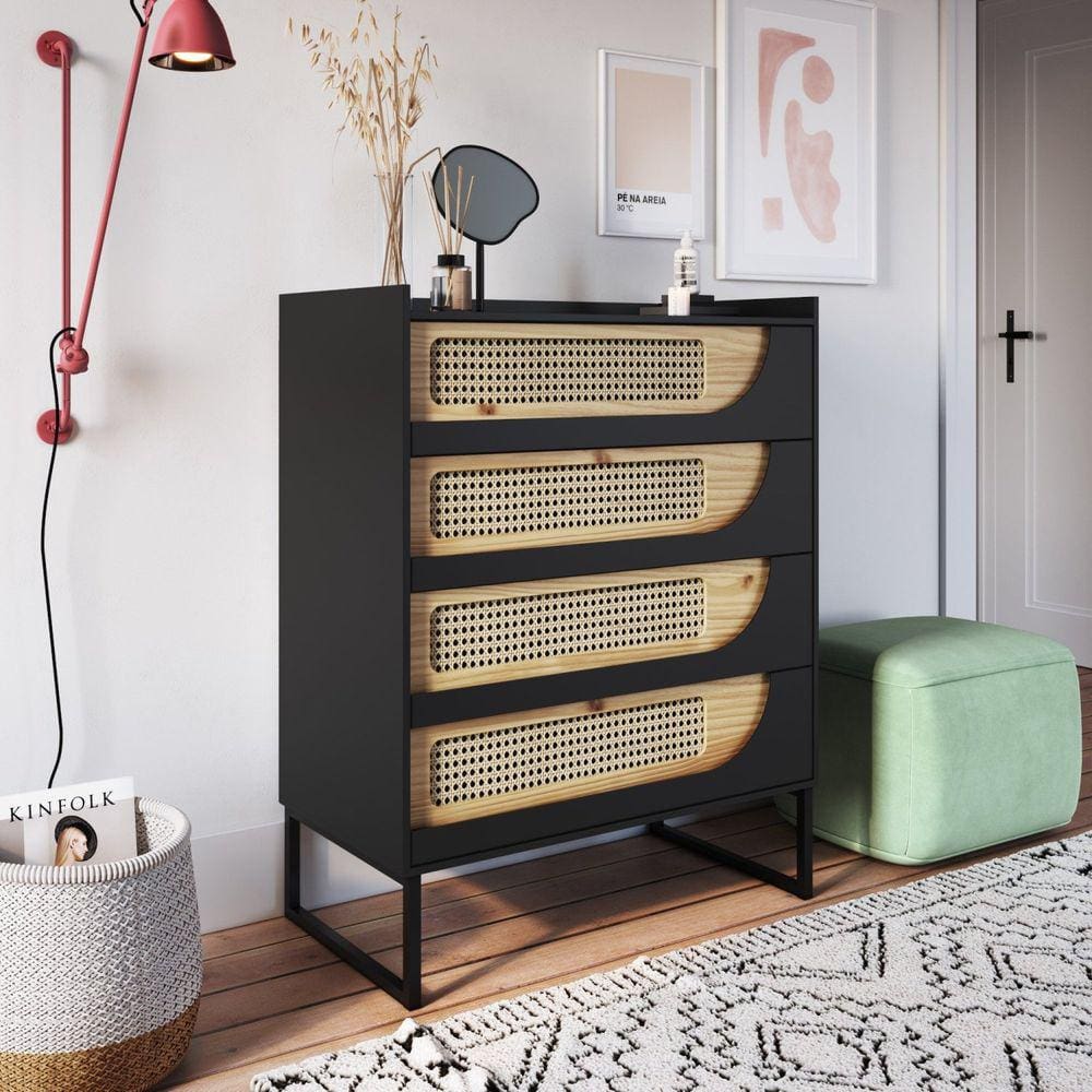 Cômoda 4 Gavetas Apolo Preto Onix