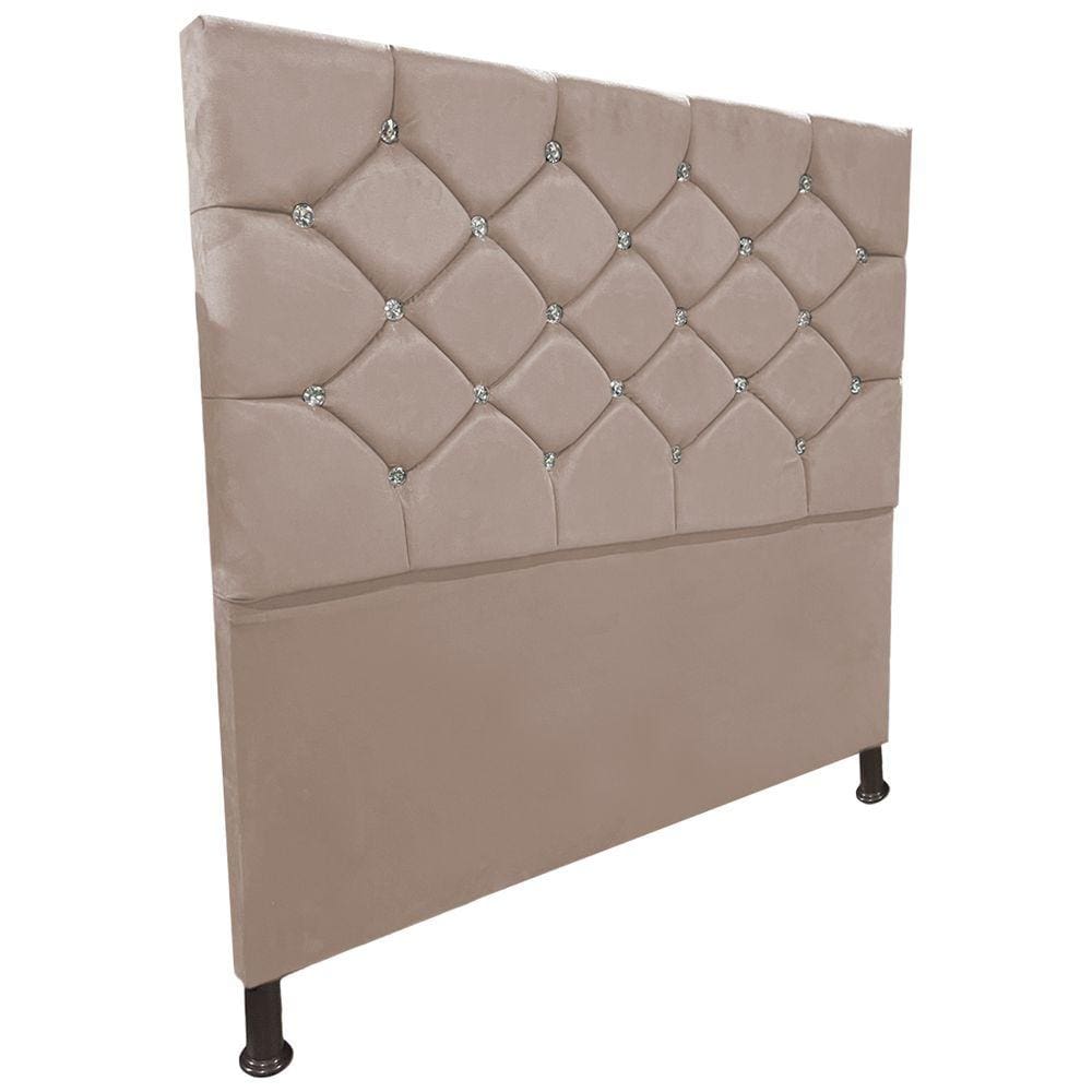 Cabeceira de Cama Box Casal Estofada Kasi Bege