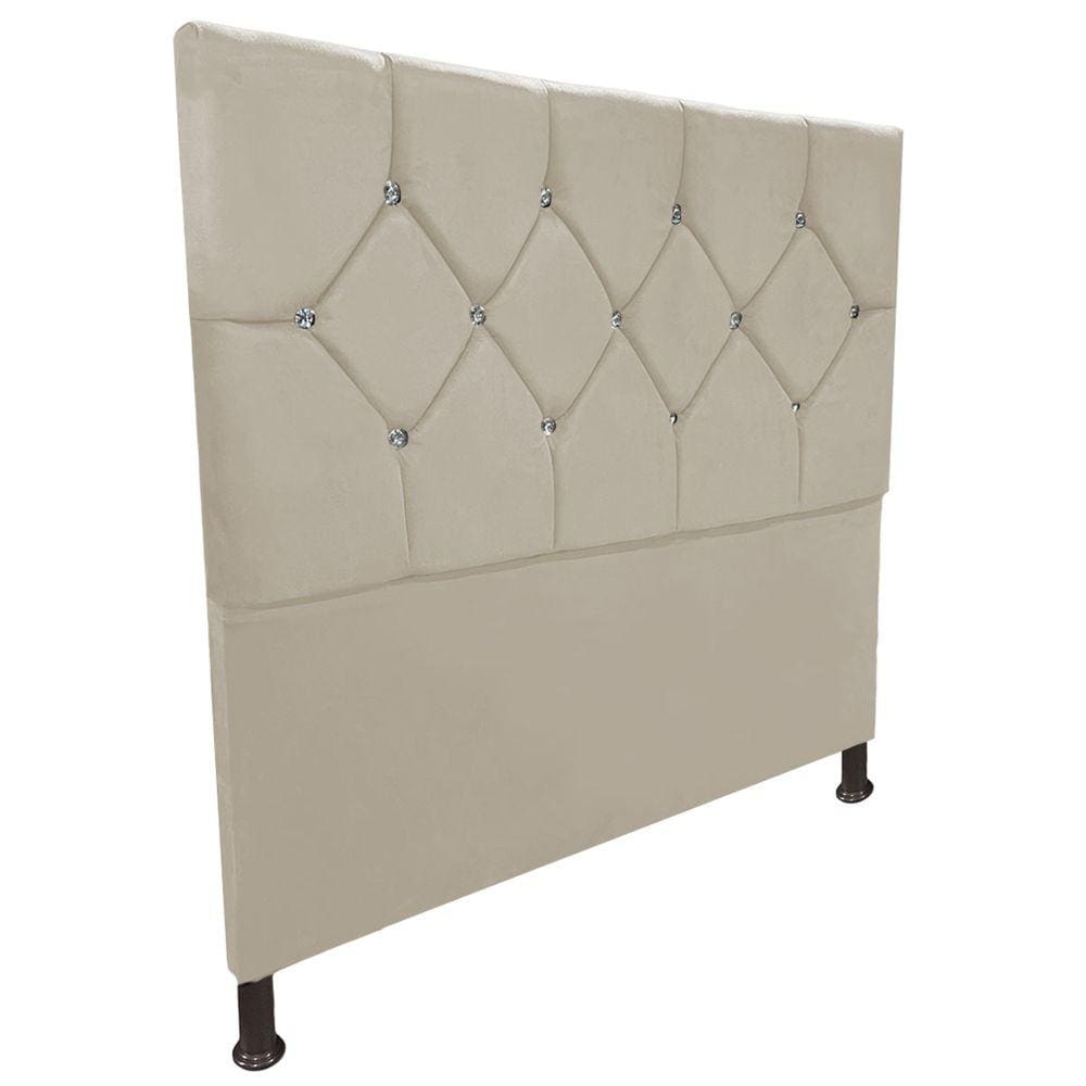 Cabeceira de Cama Box Casal Estofada Maju Bege