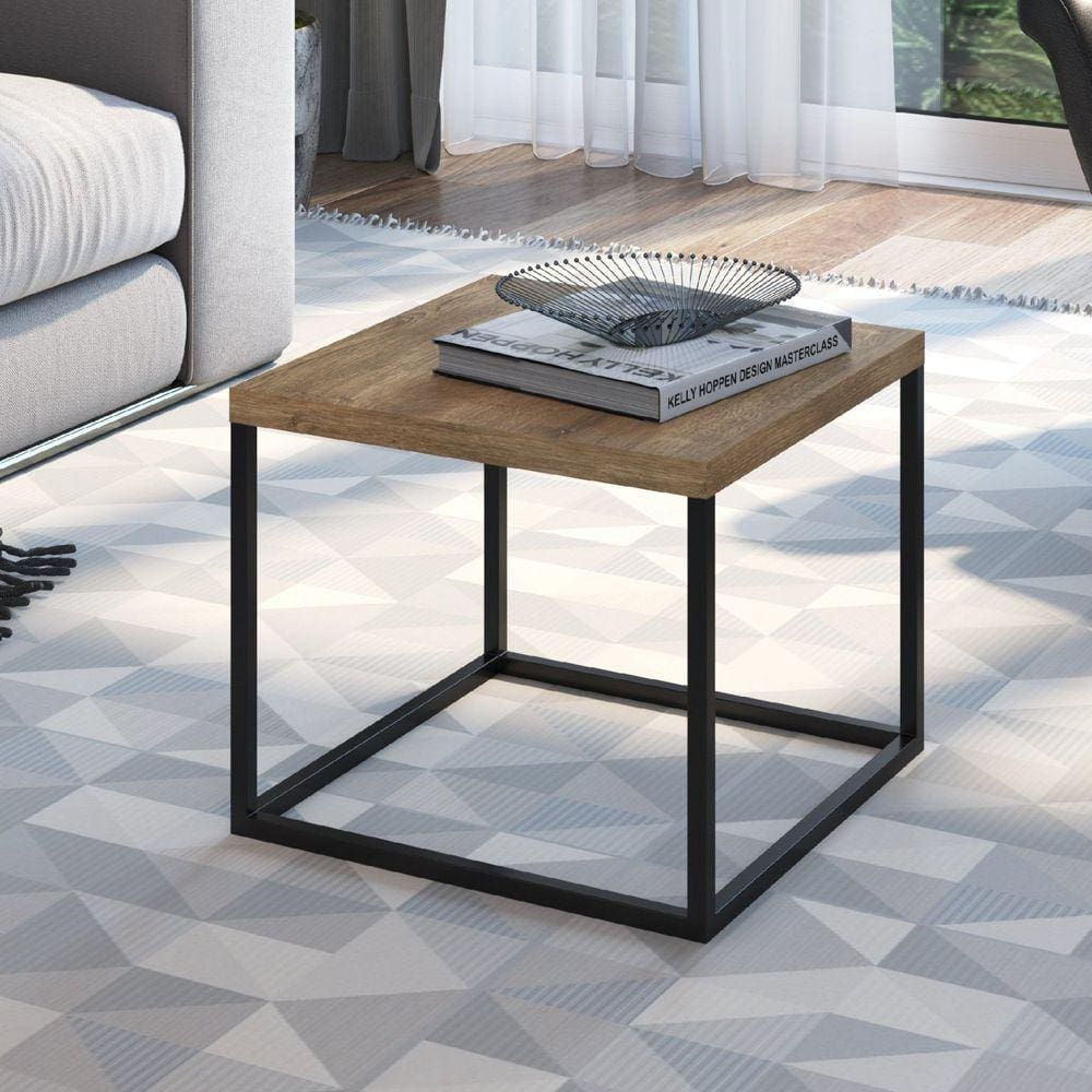 Mesa Lateral Pequena Cube Artesano Vermont/Preto