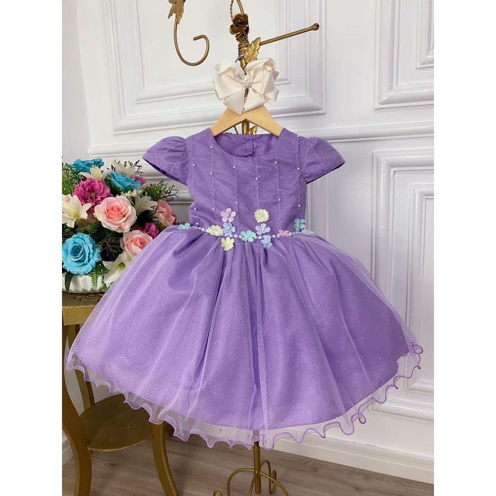 Vestido Princesa Sofia Rapunzel Jardim Encantado Luxo