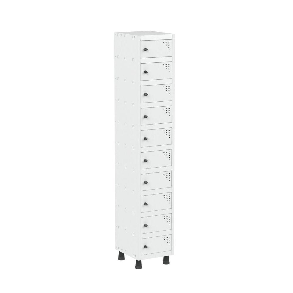 Armario Porta Objeto 10 Portas Aço APOP 501/10 Branco