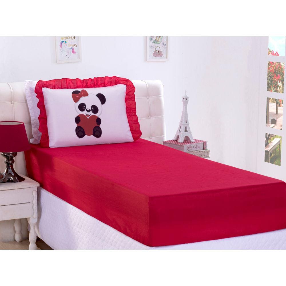Jogo De Lençol Panda Solteiro 02 Peças