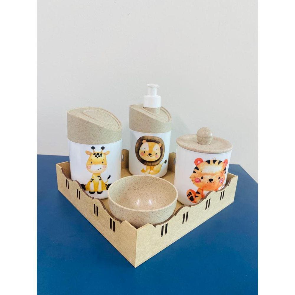 Kit Higiene Safari (Leão, Girafa, Tigre)
