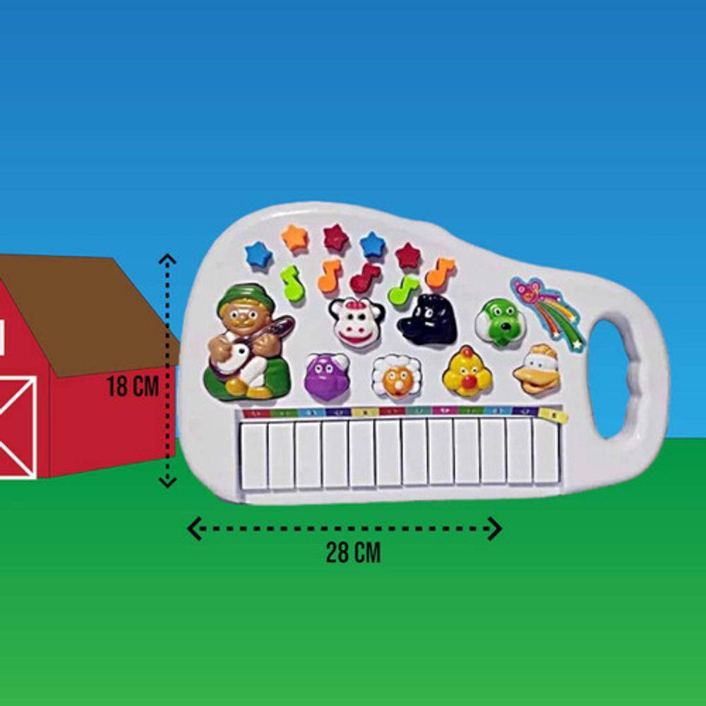 Teclado Piano Musical Luz Som De Bicho Animais Infantil