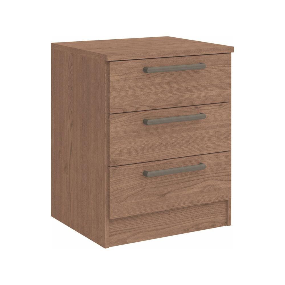 Mesa de Cabeceira Modulada 3 Gavetas Requinte+ Móveis Castro Macadâmia