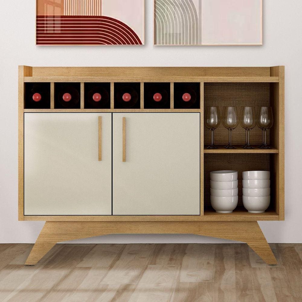 Buffet Aparador 2 Portas Clara Valdemóveis Cinamomo/Off White