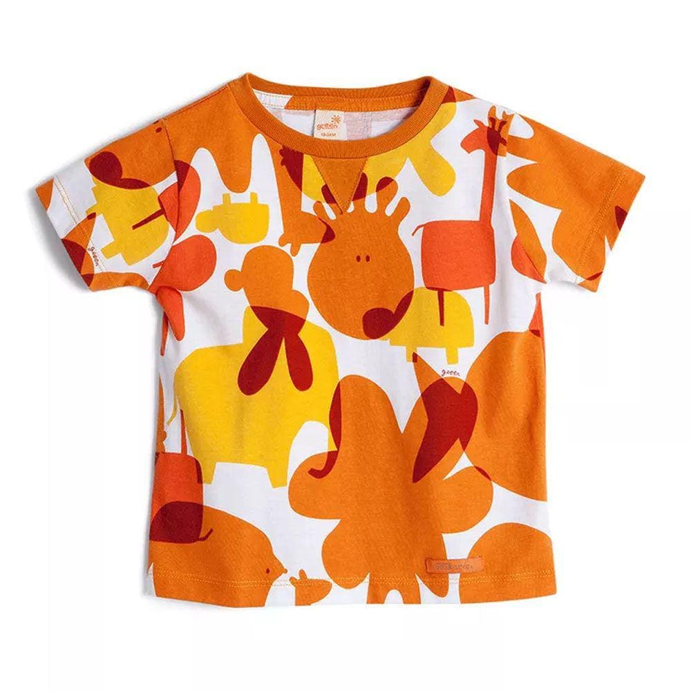 Camiseta Infantil 100% Algodão Elos Laranja Green