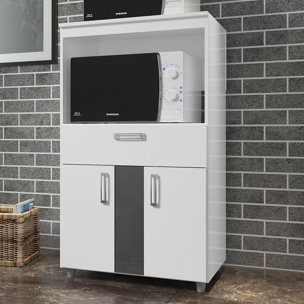 Balcão para Forno 2 Portas 1 Gaveta Ultra Branco