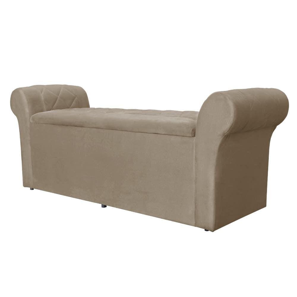 Báu Calçadeira Cancun 90cm Suede Cappuccino - Vallisa Decor