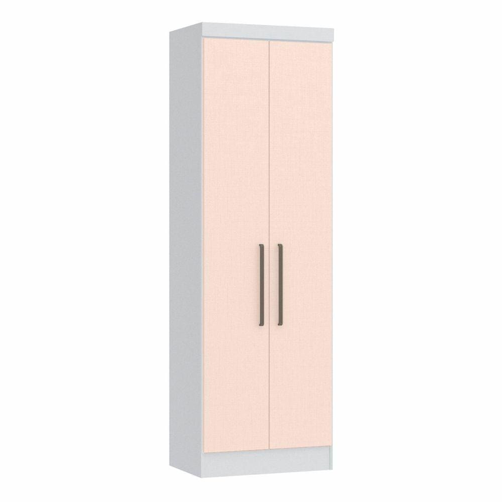 Guarda Roupa Modulado 2 Portas Infinity Móveis Castro Branco Line/Blush Line