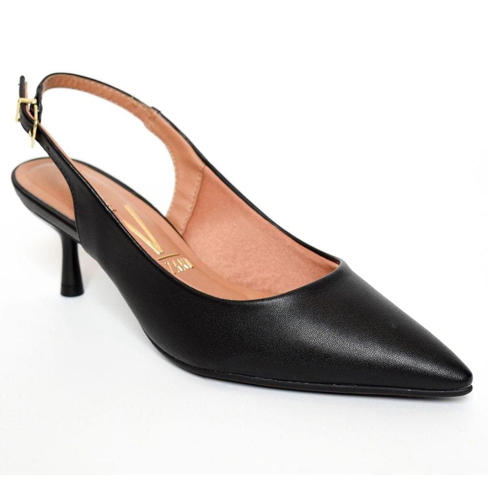 Scarpin Vizzano Tira Strass Salto Médio Feminino - Preto