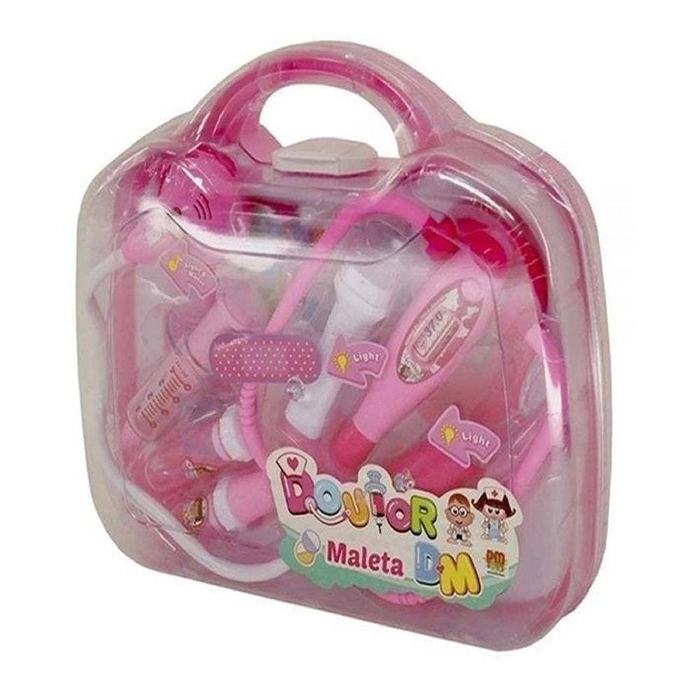 Brinquedo Kit Doutor Maleta Rosa Com Som E Luz Dm Toys