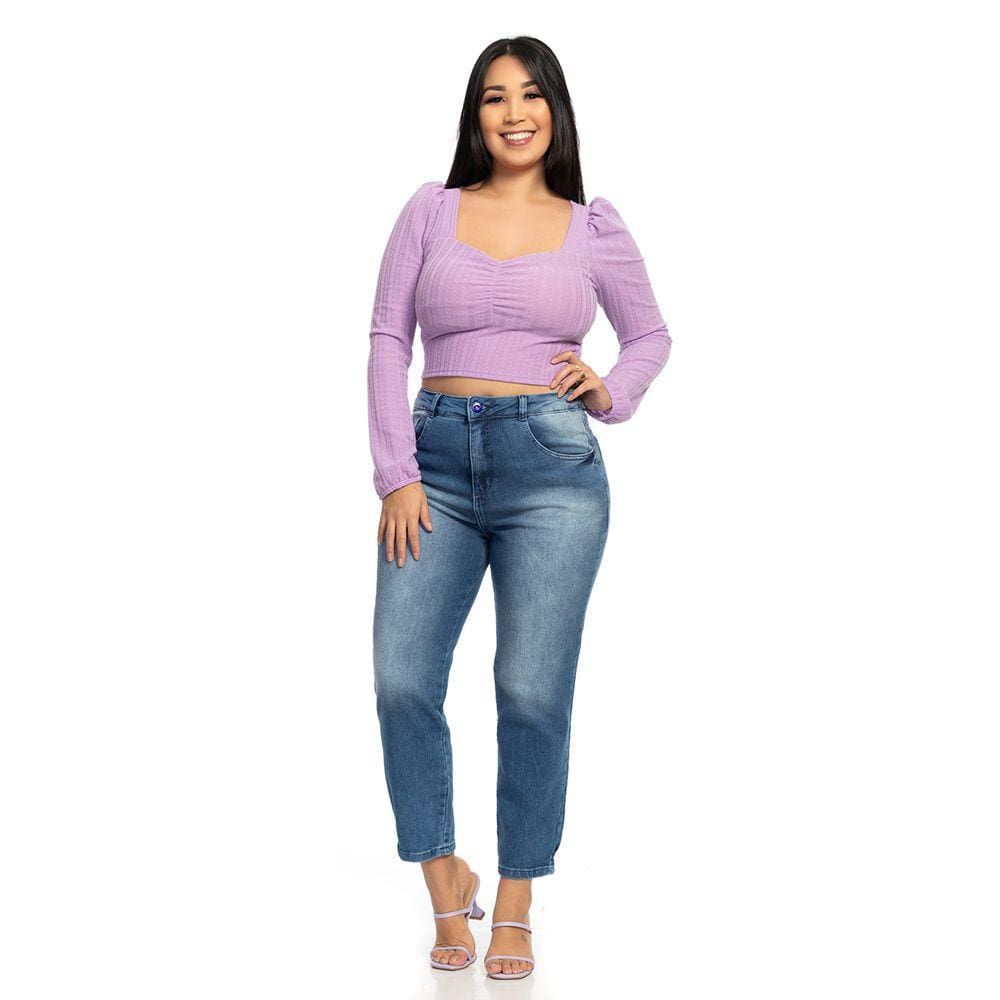 Calça Feminina Mom Básica Biotipo Jeans