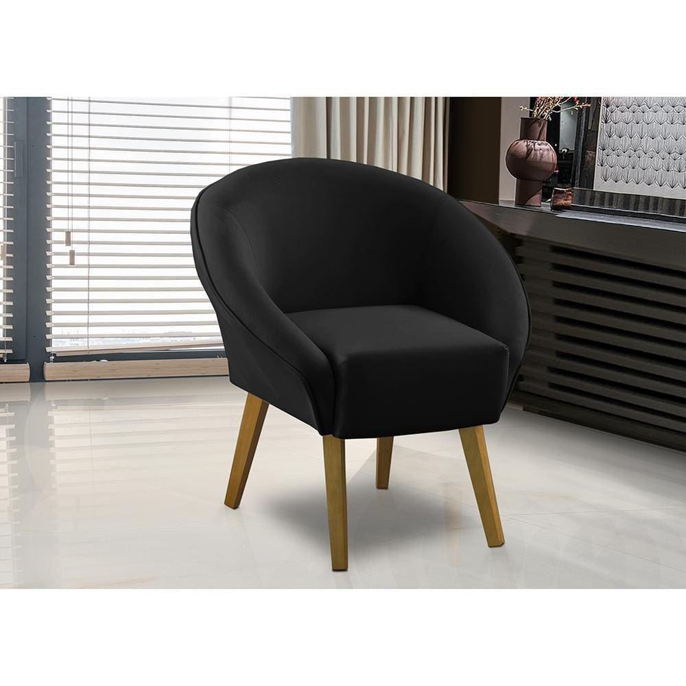 Poltrona Para Sala Decorativa Milena Veludo Preto Adonai Estofados