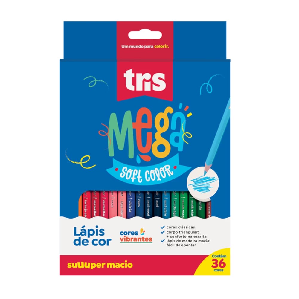 Lapis Cor Tris Mega Soft Cjto 36Cor
