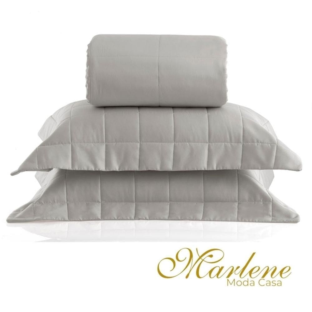 Colcha Satinee Square Fend Stone Solteiro