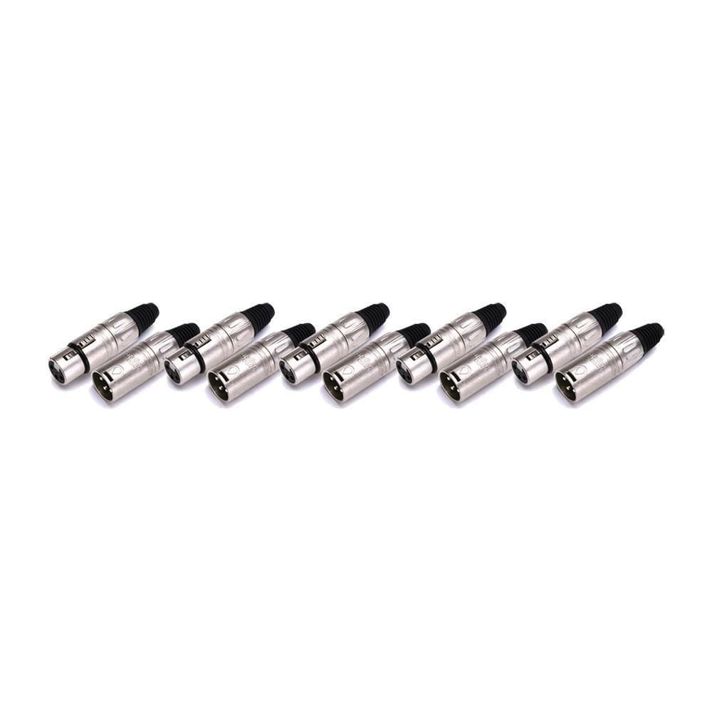 5 Pares de Plug XLR Cabo Linha Santo Angelo