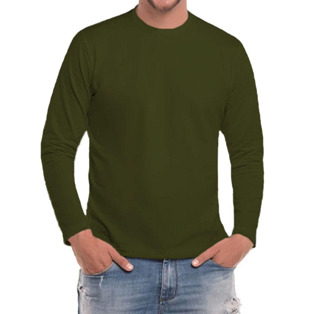 Camiseta Manga Longa Masculino 100% Algodão C15