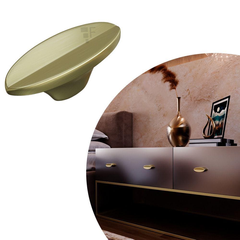 Puxador Atri IL 1680 - Dourado Fosco - 58x25mm