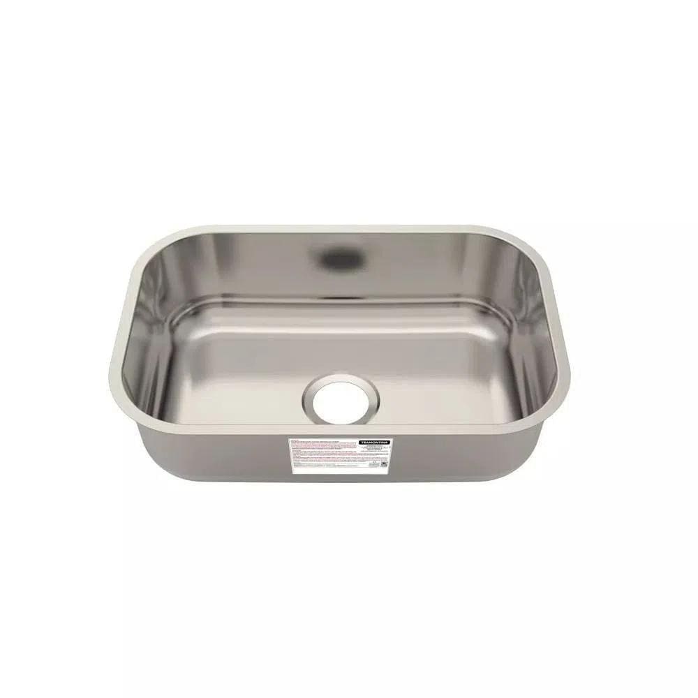 Cuba De Embutir Retangular 47 Bl Standard 47X30Cm Com Válvula Tramontina Inox Inox