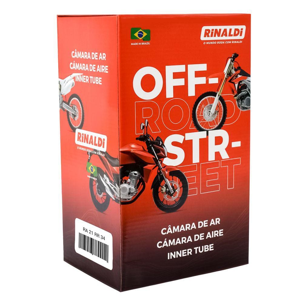 Câmara De Ar Para Moto 18 Enduro Reforçada Rinaldi 4mm