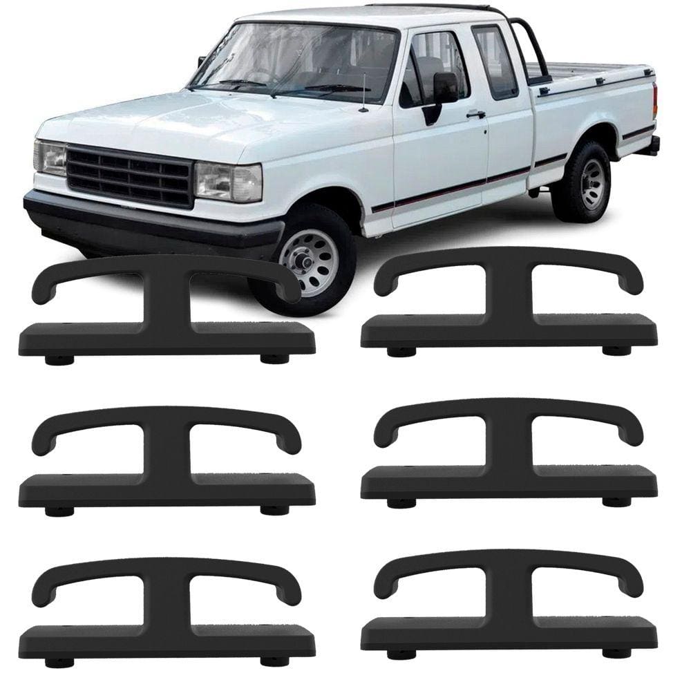 Kit Com 6 Ganchos Puxador Trava Cordas Para Caçamba F1000 93 94 95 96 97 98