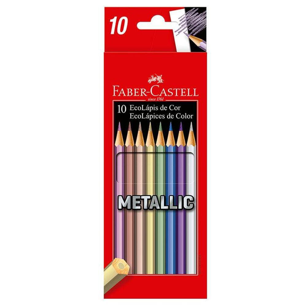 Lápis de cor 10 cores Metallic 120410G Faber Castell