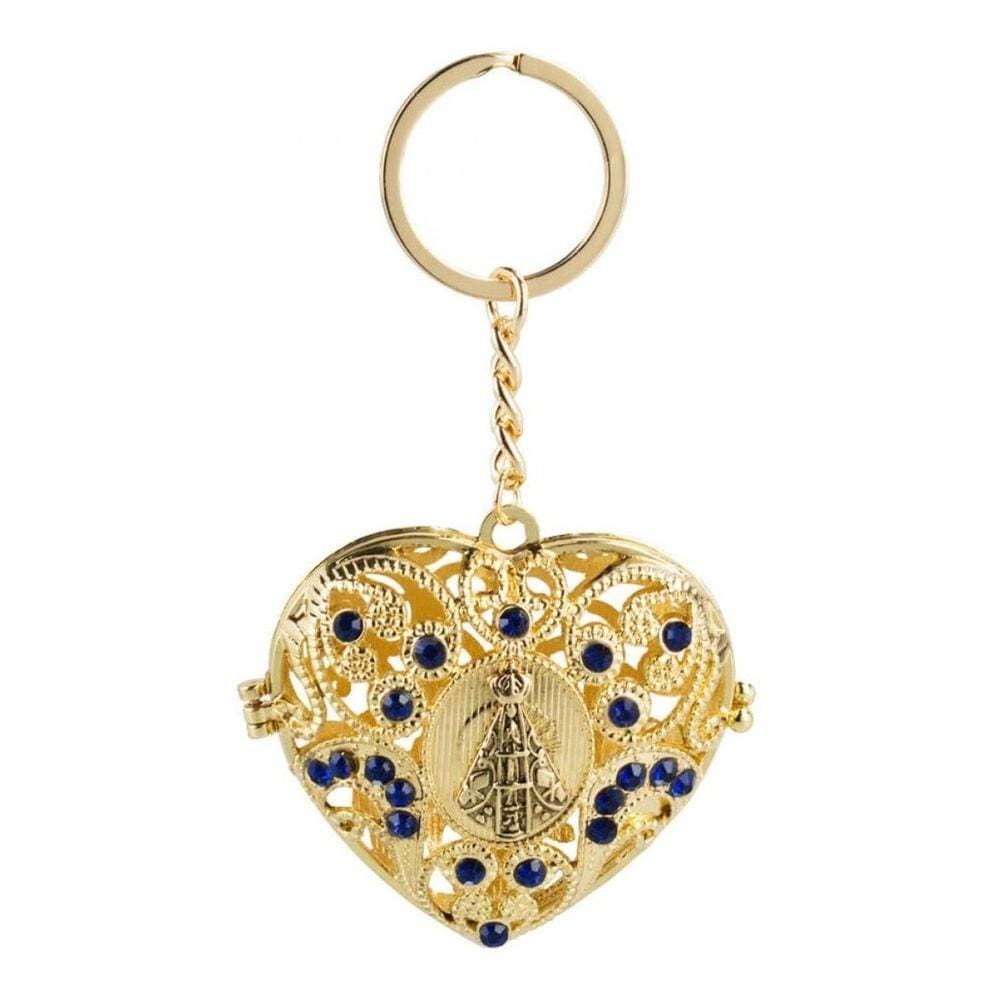 Chaveiro Católico Coração Nossa Senhora Aparecida 5.5cm