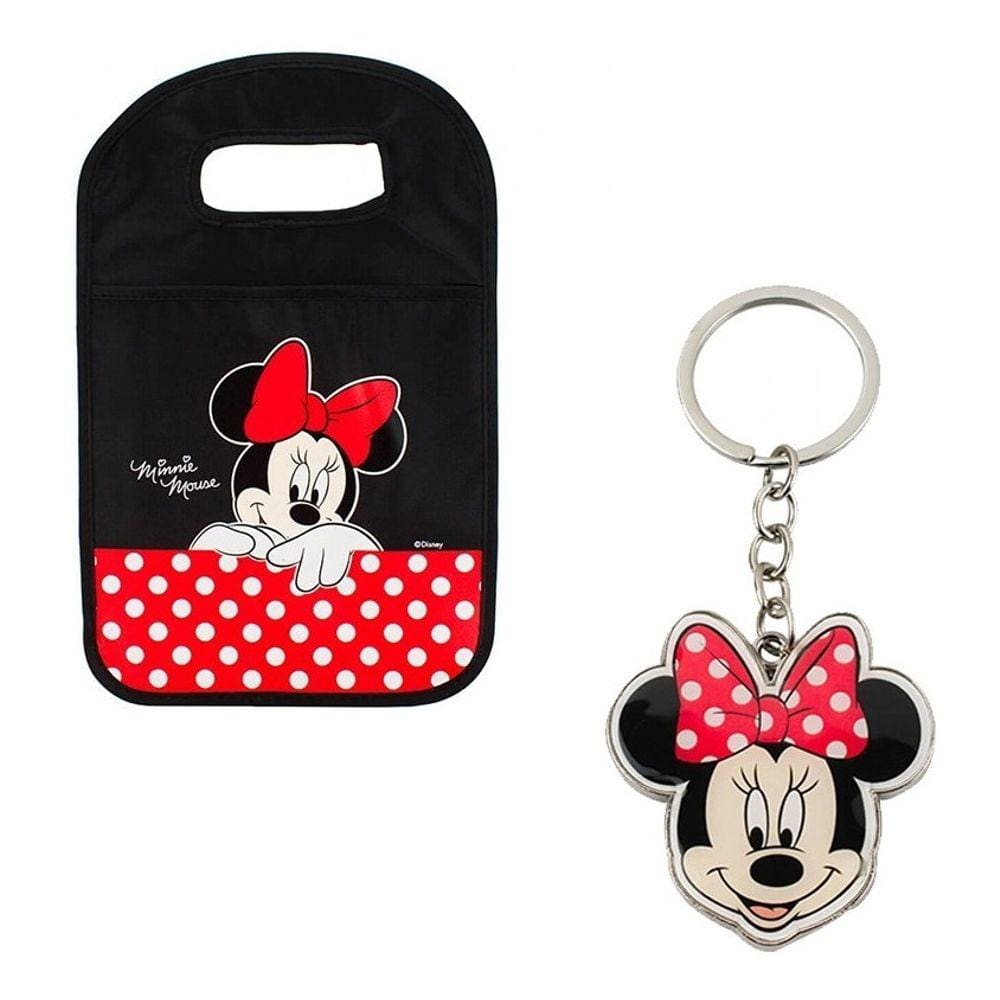 Kit Lixo Lixinho + Chaveiro Para Carro Minnie Mouse