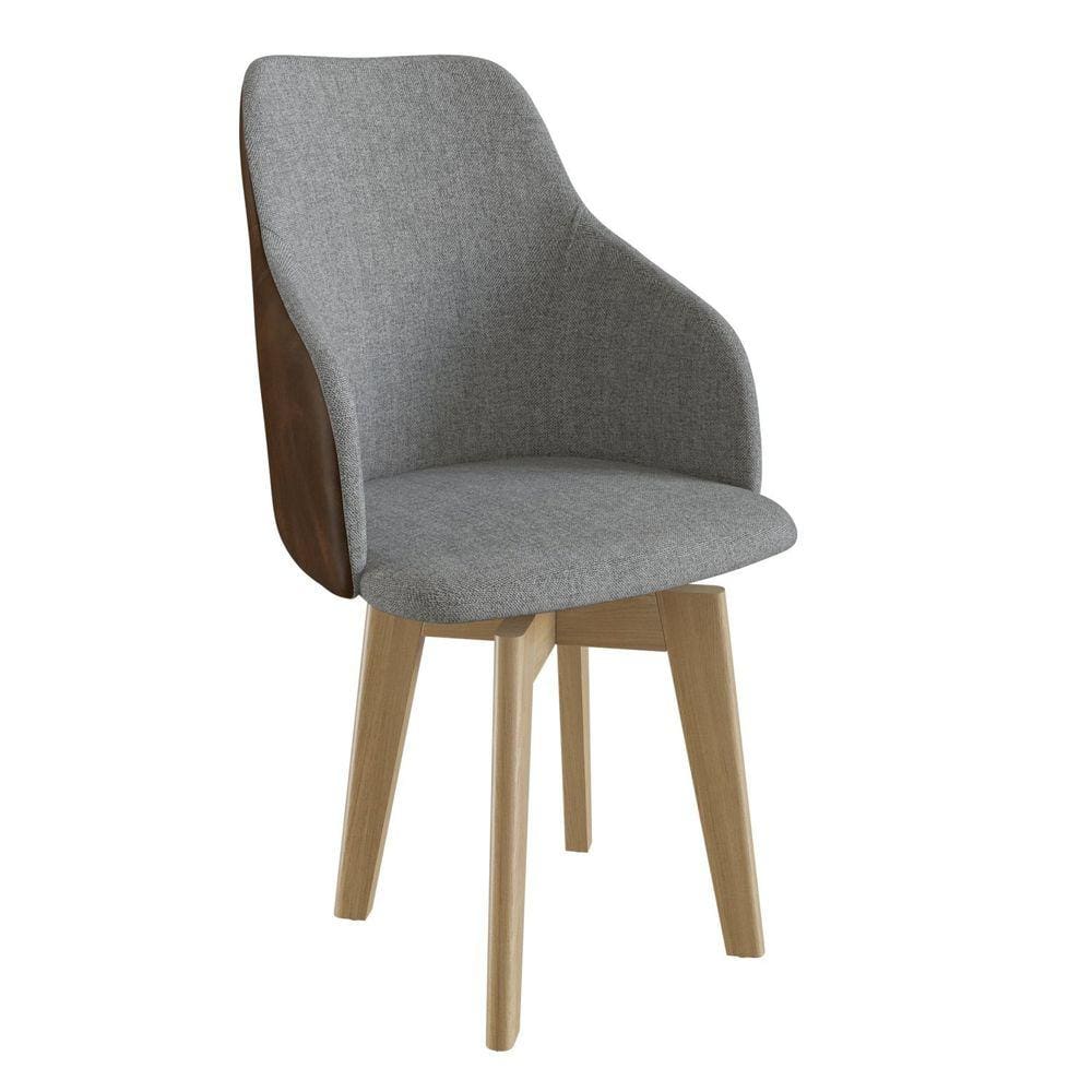 Cadeira para Sala de Jantar Giratória Anne Yescasa Cinza/Marrom