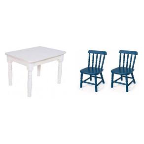 Conjunto Mesa Mini Square Infantil com 2 Cadeiras Effeil - Branco