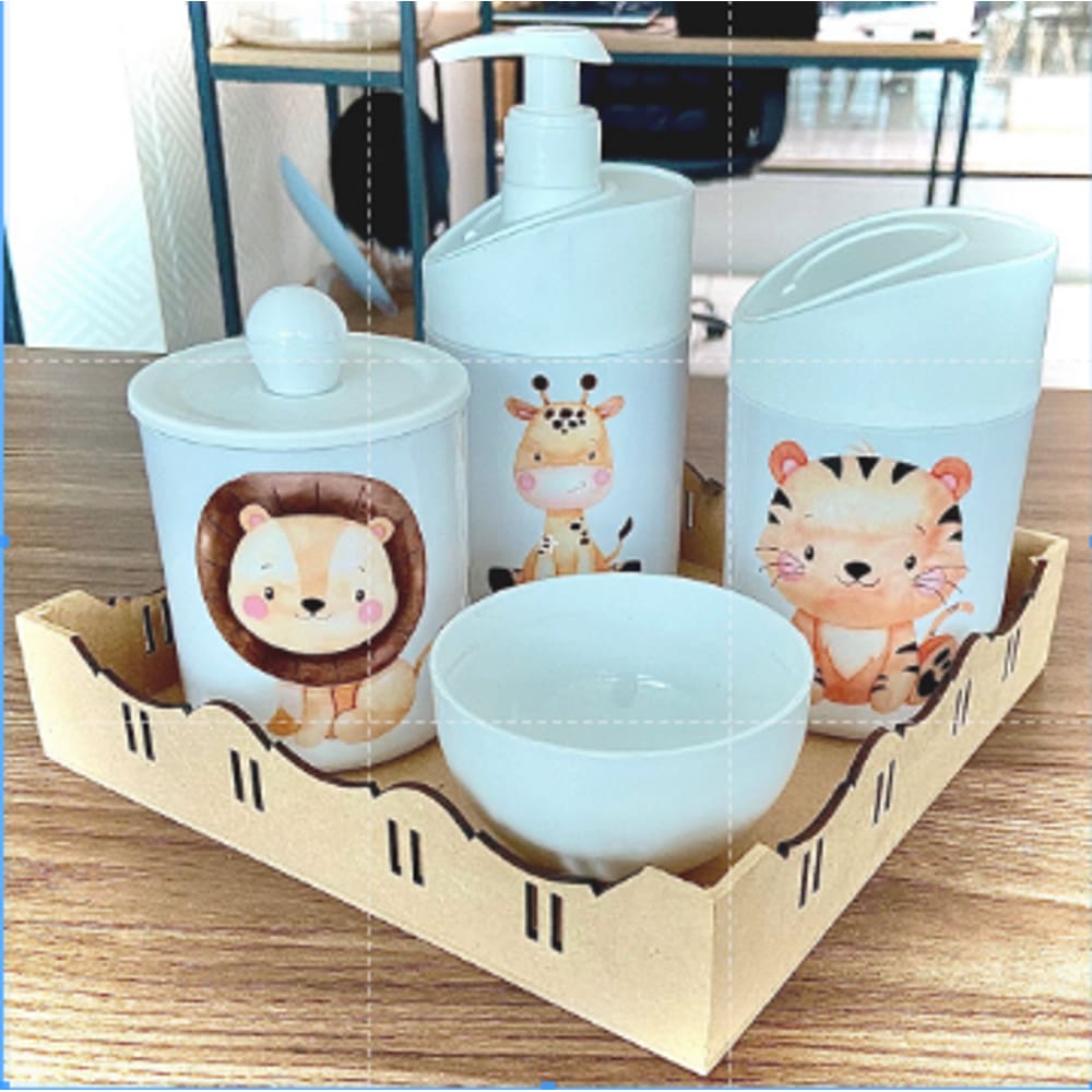 Kit Higiene Safari (Leão, Girafa, Tigre)