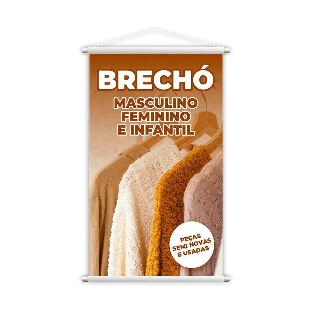 Banner Brechó Masculino Feminino Infantil Roupas 80x50cm